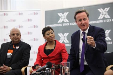 Johannesburg Stock Exchange hosts British Prime Minister David Cameron