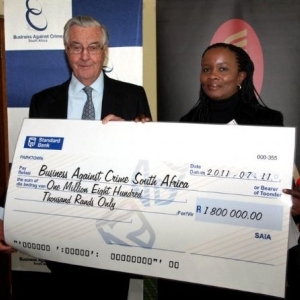 South African Insurance Association confirms its on-going support for Business Against Crime with a donation of R1,8 million 