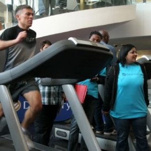 Discovery staff take part in annual indoor comrades marathon for charity