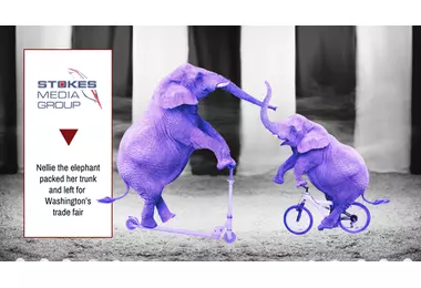 Nellie the elephant packed her trunk and left for Washington’s trade fair