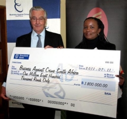 South African Insurance Association confirms its on-going support for Business Against Crime with a donation of R1,8 million 