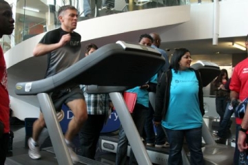 Discovery staff take part in annual indoor comrades marathon for charity